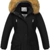 CREATMO US Girl's Sherpa Long Winter Coat Thicken Warm Parka...
