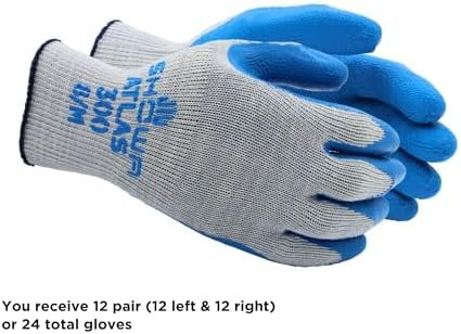 SHOWA Atlas 317 Natural Rubber Latex Hi-Vis Palm Coated Gene...