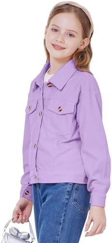 WULFUL Girl's Fashion Button Down Corduroy Jackets Casual Fa...