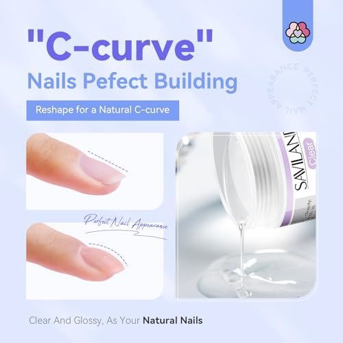 SAVILAND Builder Nail Gel Kit - 60g Clear Nail Extension Gel...