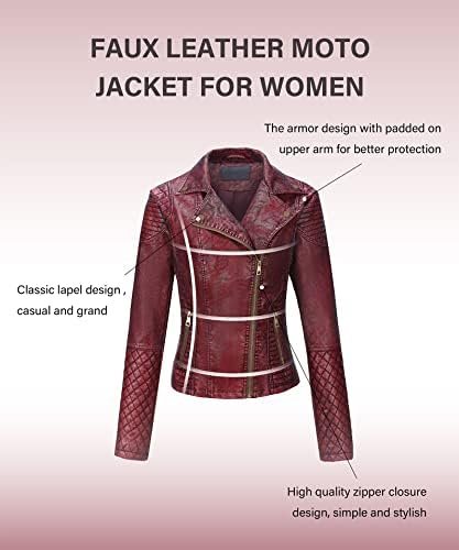 Bellivera Women's Faux Leather Casual Jacket 2025 Spring Tre...