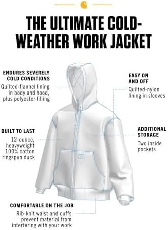 Carhartt Men's J140 Loose Fit Firm Duck Insulated Flannel-Li...