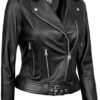 Blingsoul Leather Jacket Women - Real Lambskin Leather Asymm...