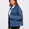 Glamaker Womens Oversized Jean Jacket Casual Long Sleeve But...