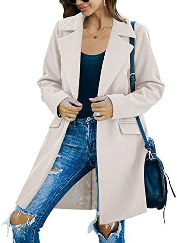 Fazortev Womens Casual Long Sleeve Wool Blend Pea Coat Lapel...