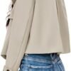 Cicy Bell Womens Cropped Trench Coat Casual Long Sleeve Notc...