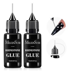 MelodySusie 2Pcs Nail Rhinestone Glue, 3D Gel Nail Art Desig... MelodySusie 2Pcs Nail Rhinestone Glue, 3D Gel Nail Art Desig...