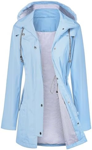 LOMON Raincoat Women Waterproof Long Hooded Trench Coats Lin... LOMON Raincoat Women Waterproof Long Hooded Trench Coats Lin...