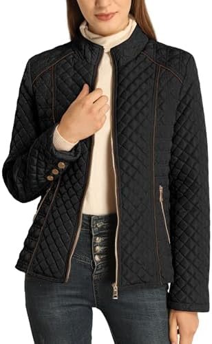 Bellivera Women's Stand Collar Lightweight Quilted Puffer Ja...