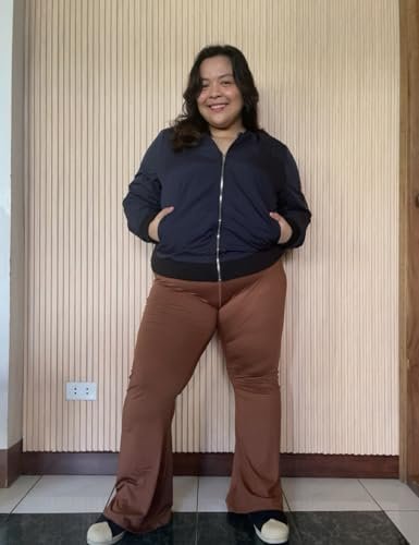 FOREYOND Plus Size Bomber Jackets for Women Zip Up Lightweig...