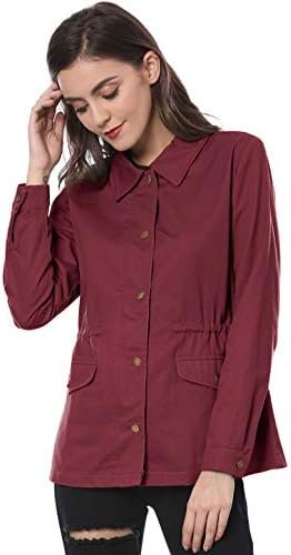 Allegra K Women's Utility Jackets Drawstring Waist 2025 Spri...