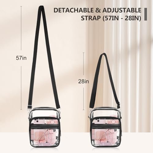 Blvornl Clear Crossbody Bag with Adjustable Shoulder Strap, ...