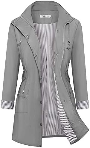 Twinklady Rain Jacket Women Windbreaker Striped Climbing Rai...