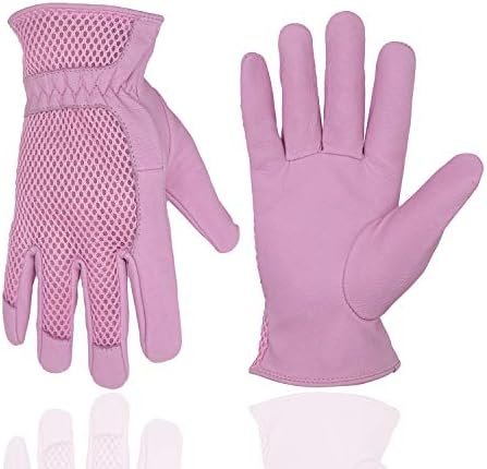 HLDD HANDLANDY Pigskin Leather Women Gardening Gloves, Stret...