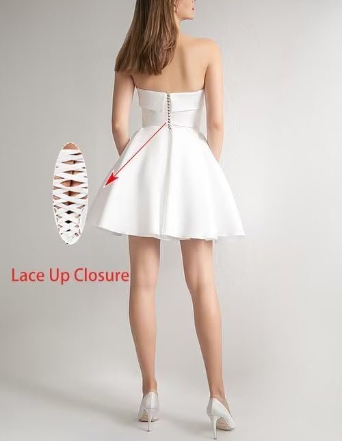 Leeskoot Satin Homecoming Dresses for Teens 2025 Strapless S...