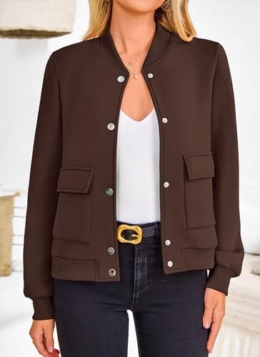 PRETTYGARDEN Women's Bomber Jackets Winter Trendy Varsity Ja...