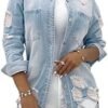 sexycherry Denim Jacket for Women Long Sleeve Classic Trucke...