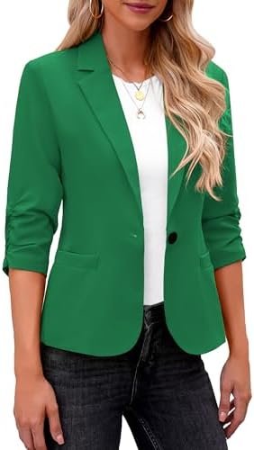 LookbookStore Blazers for Women Suit Jackets Dressy 3/4 Slee...
