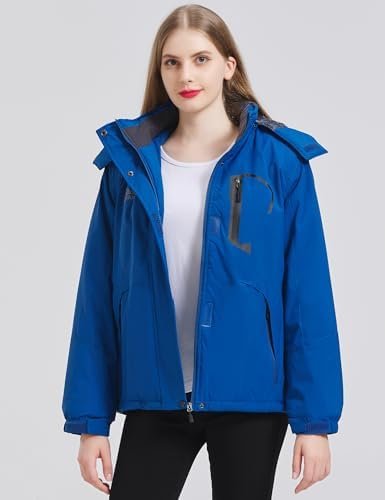 ELLSWOS Womens Winter Coats Waterproof Ski Jacket Warm Snow ...