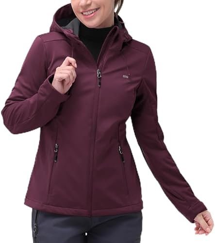 33,000ft Women's Softshell Jacket with Hood Waterproof Light...
