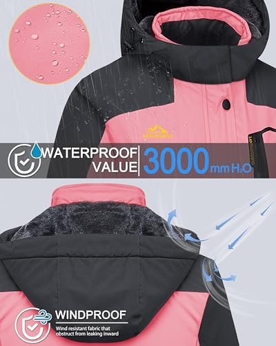 MAGCOMSEN Women's Ski Jacket Waterproof Insulated Snow Jacke...