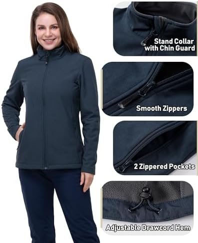33,000ft Women's Lightweight Softshell Jacket Fleece Lined W...
