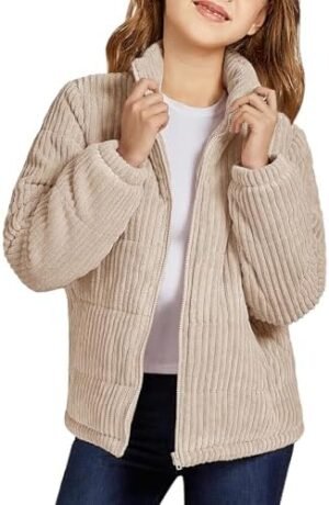 Floral Find Girls Long Sleeve Winter Jacket Coats Zip Up Sta...