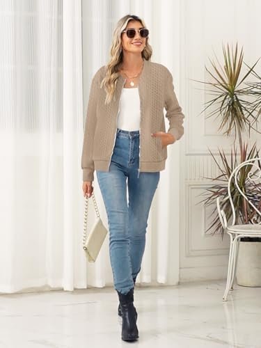 Women's Full Zip Sweatshirt Jacket Stand Collar Hoodless Out...