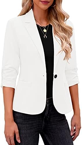 LookbookStore Blazers for Women Suit Jackets Dressy 3/4 Slee...