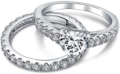 Classic Romantic 2CT AAA CZ Solitaire Heart Shaped Engagemen...