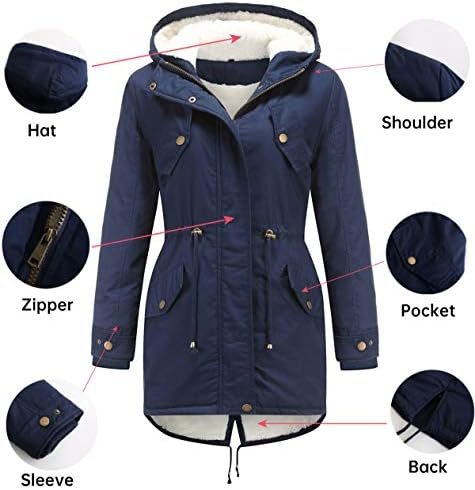 HOW'ON Women's Hooded Winter Coat Warm Fleeced Lined Long Ja...