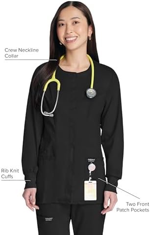 Cherokee Snap Front Scrub Jackets for Women, Workwear Revolu...