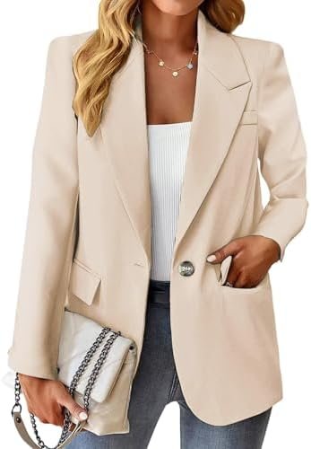 Womens Casual Blazers Open Front Long Sleeve Fully Lined Wor...