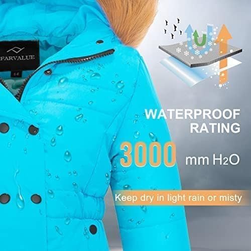 FARVALUE Girls Warm Winter Coats Water Resistant Thicken Lon...