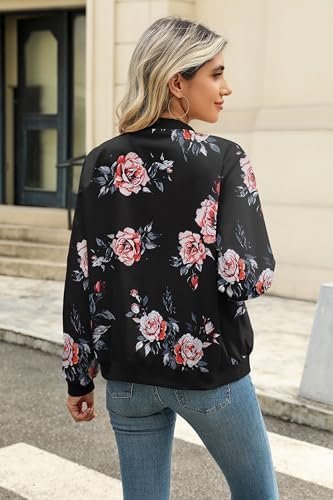 Zeagoo Women's Bomber Jacket Casual Coat Zip Up Outerwear Wi...