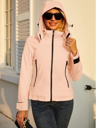 Lightweight Jacket Womens Trench Coat Waterproof Long Sleeve...
