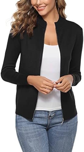 Youngull Zip Front Jacket for Women Casual Lightweight Cardi...