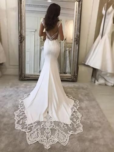 Wedding Dress for Bride Boho Beach Lace Appliques Mermaid Br...