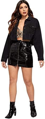 Floerns Women's Casual Drop Shoulder Ripped Crop Denim Jean ...