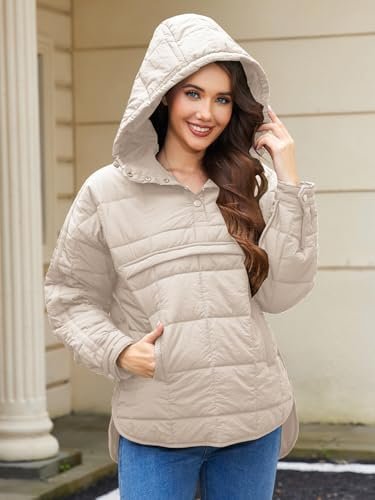 Womens's Lightweight Down Coat Long Sleeve Button Quilted Pu...