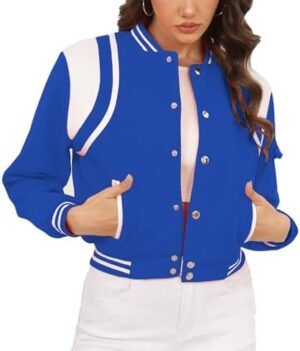 Fooullaide Womens Cropped Varsity Jacket Letterman Bomber Sh... Fooullaide Womens Cropped Varsity Jacket Letterman Bomber Sh...