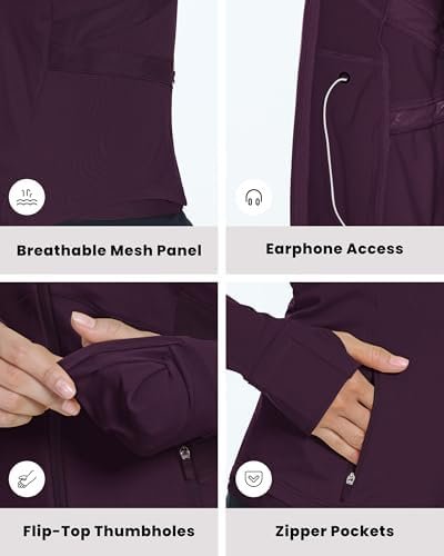 QUEENIEKE Women's Slim Fit Workout Jackets - Zip Up Athletic...