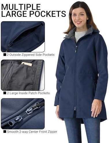 Outdoor Ventures Women's Softshell Jacket with Removable Hoo...