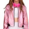 Perfashion Metallic Bomber Jacket for Girls Zip Up Cropped J...