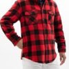 ZENTHACE Men's Warm Sherpa Lined Fleece Plaid Flannel Shirt ...