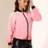 Allegra K Women's Casual Zip Up Bomber Jacket Windbreaker Ou...