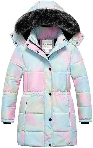 Chrisuno Girl's Long Parka Warm Winter Coat Water Resistant ...