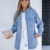 luvamia Denim Jacket for Women Oversized Button Down Casual ...
