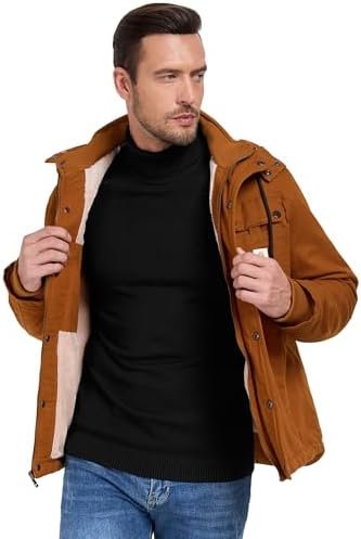 CHEXPEL Mens Fall and Winter Utility Jacket Relaxed Fit Work...