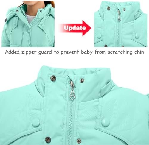 FARVALUE Girls' Winter Coats Fur Hooded Warm Puffer Jacket C...